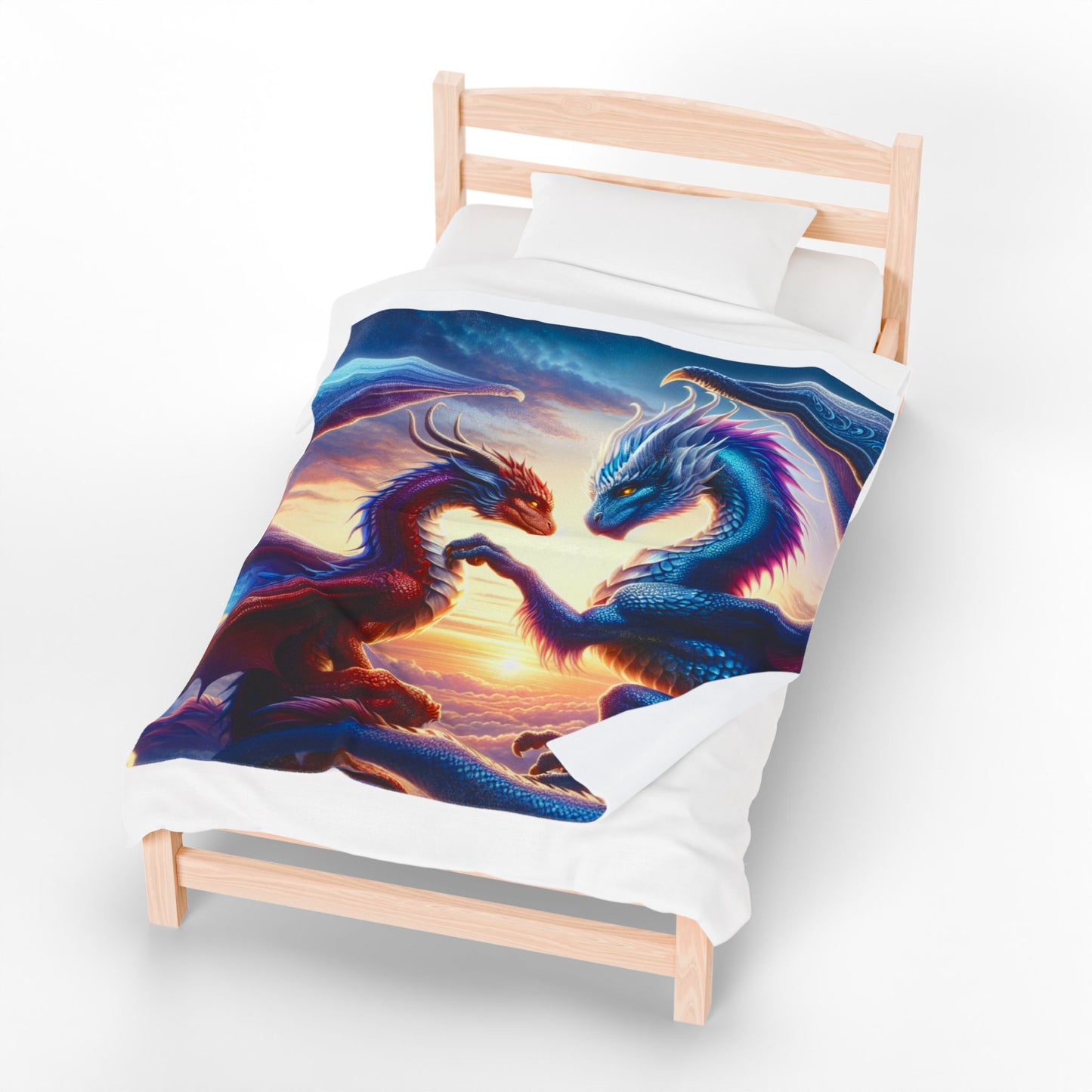Dragons Love Plush Blanket Cozy Velveteen Throw for Fantasy Lovers Perfect Gift for Any Occasion