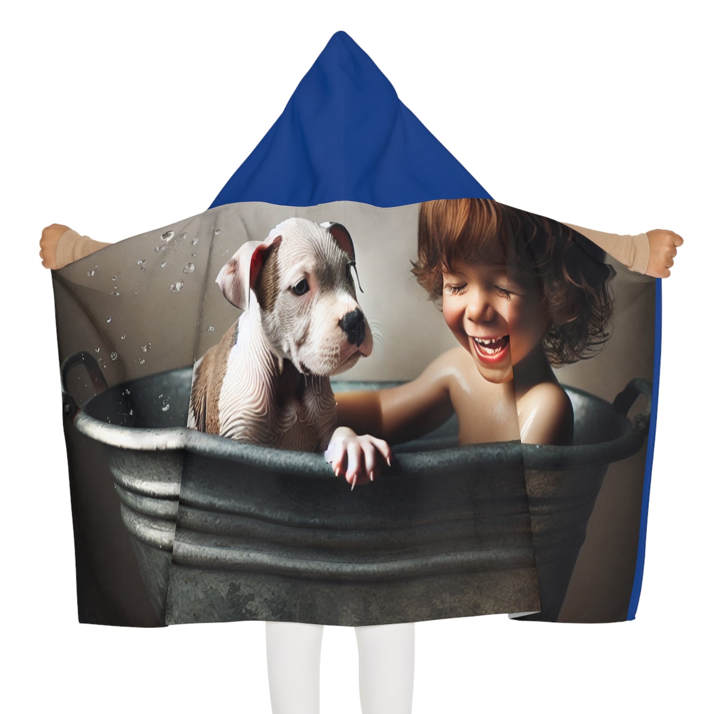 Cute Youth Hooded Towel with Puppy Design - Perfect for Bath or Beach Days