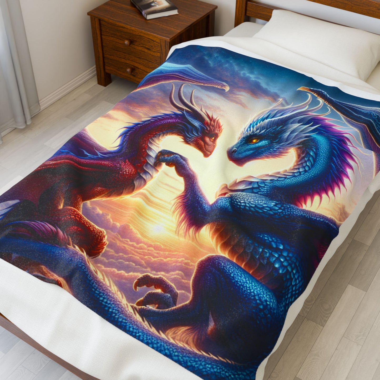 Dragons Love Plush Blanket Cozy Velveteen Throw for Fantasy Lovers Perfect Gift for Any Occasion