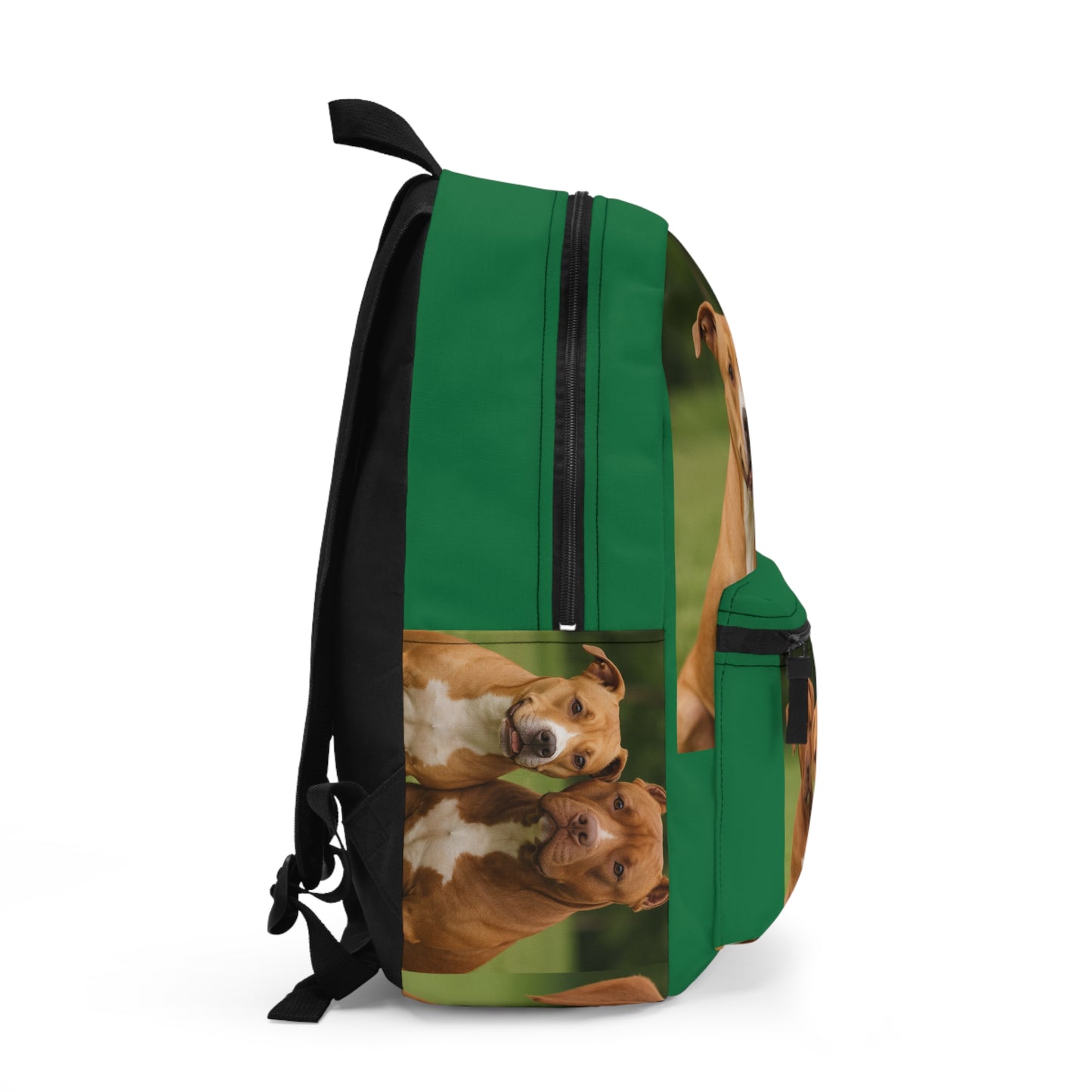 Pitbull Family Backpack - Unique Green Dog Design for Pet Lovers