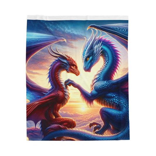 Dragons Love Plush Blanket – Cozy Velveteen Throw for Fantasy Lovers – Perfect Gift for Any Occasion
