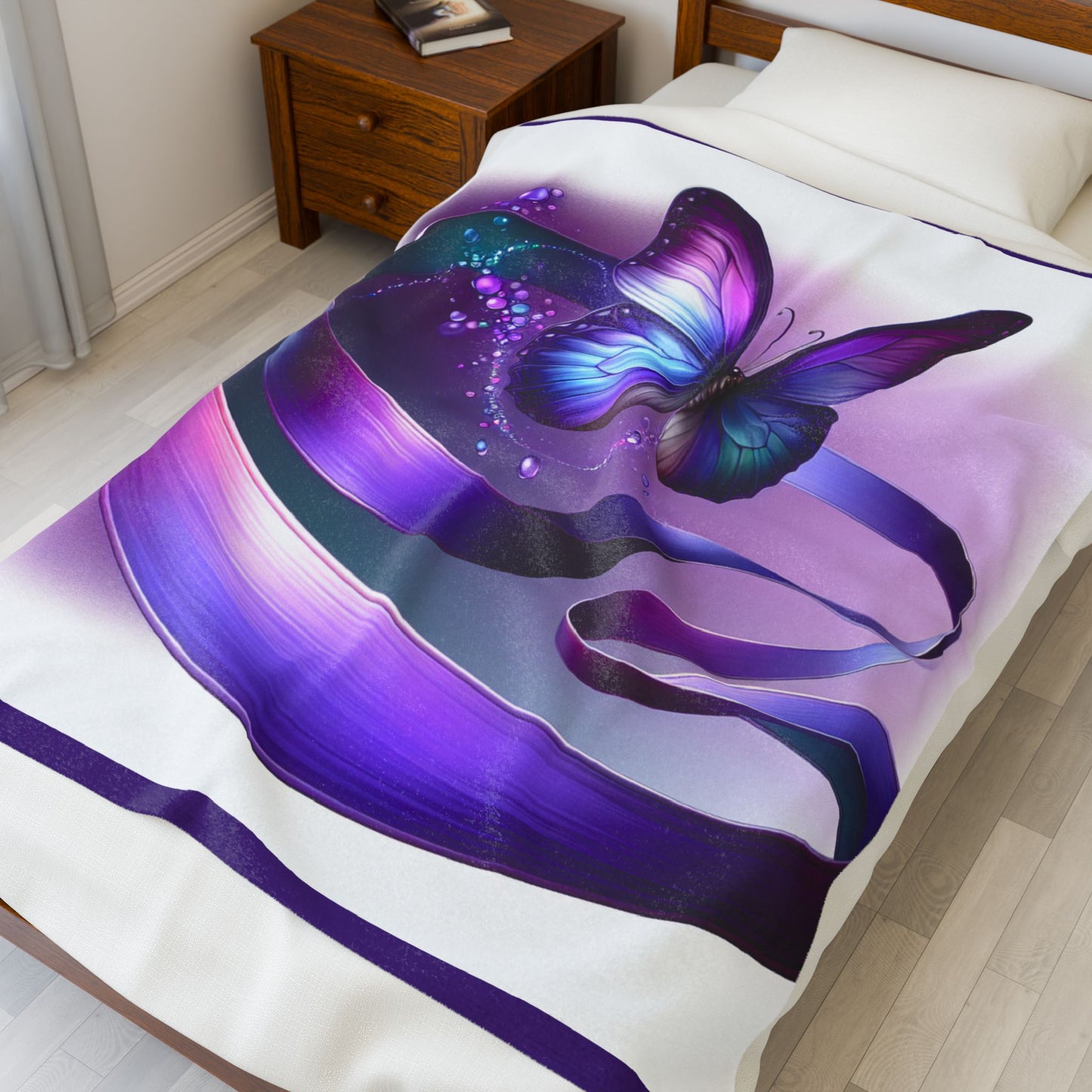 Butterfly Dreams Velveteen Plush Blanket - Cozy Decor for Home
