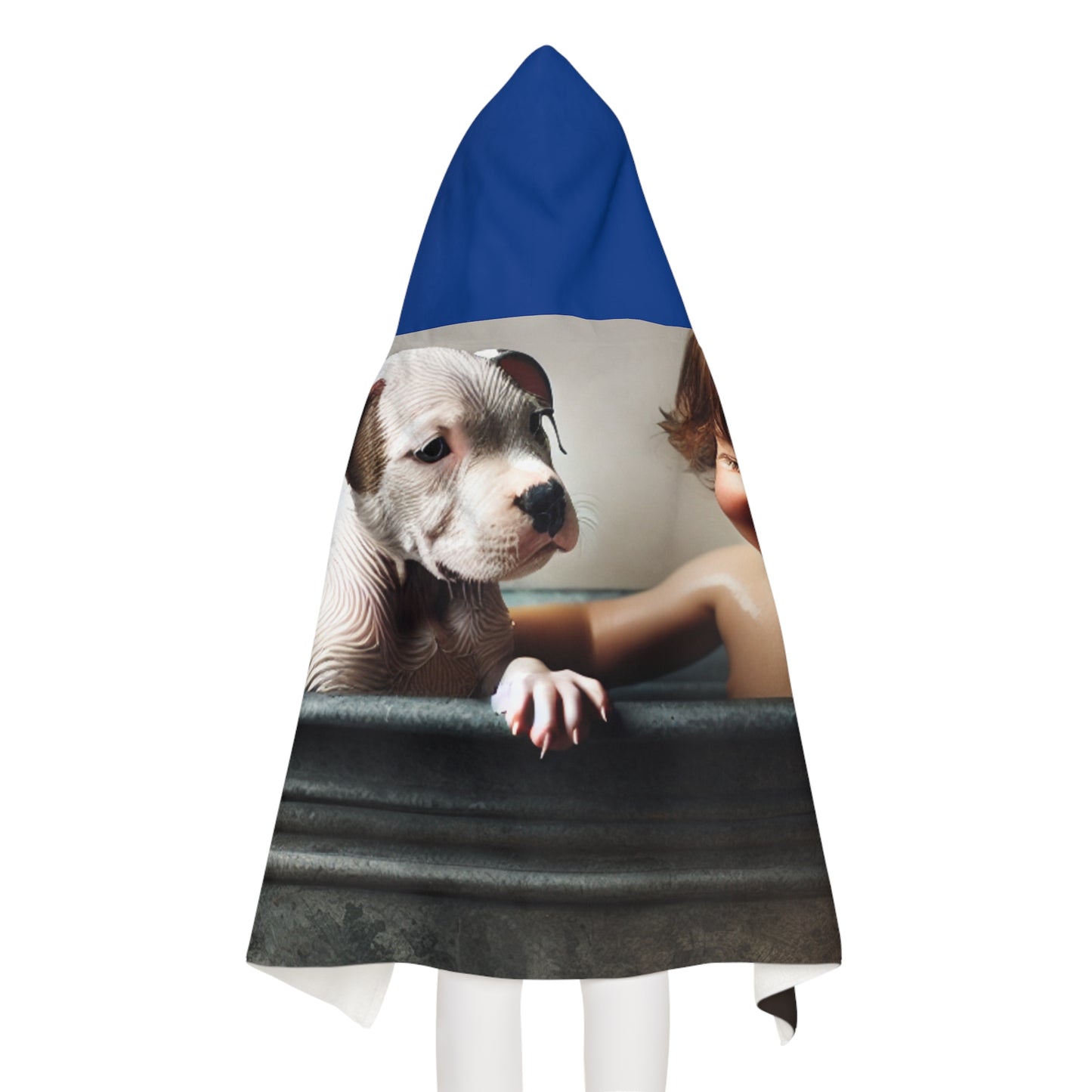 Cute Youth Hooded Towel with Puppy Design - Perfect for Bath or Beach Days